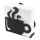 Metal Restaurant Napkin Holder Customized Logo Black Coffee Cup Eco-friendly 4.75 W X 4.75 H X 1.5 D. Inch