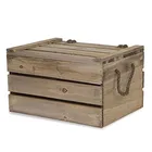 Wooden Crate Wooden Storage Box Wooden Crate Storage Box With Lid - Antique Light Brown - Medium