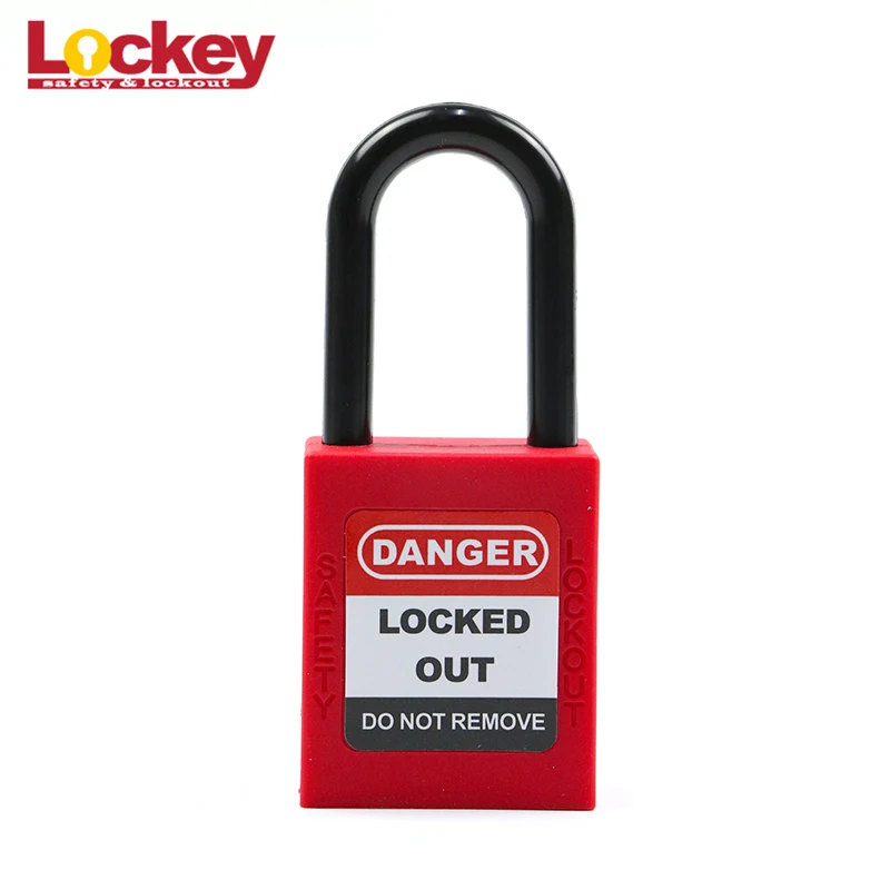 5pcs Lockouts Isolation Safety Padlock Steel Shackle Height-38mm Red 