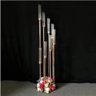 Candle Table Decoration 2019 Hot Sell 8 Arms Gold Candle Holders Centerpieces Wedding Table Decoration With Glass Tubes