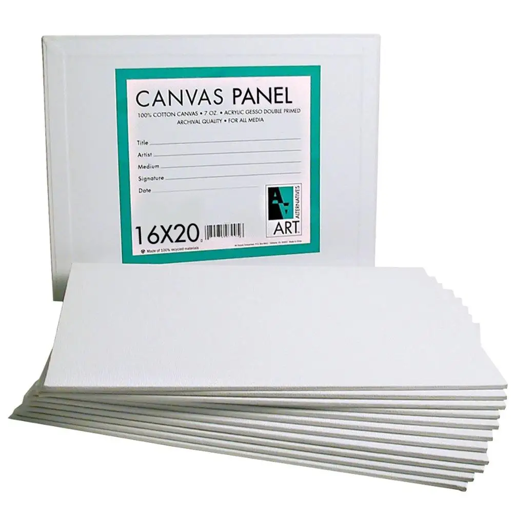 Academy Art Supply Value Pack of 12 11 x 14 Blank Canvas Panel Boards 
