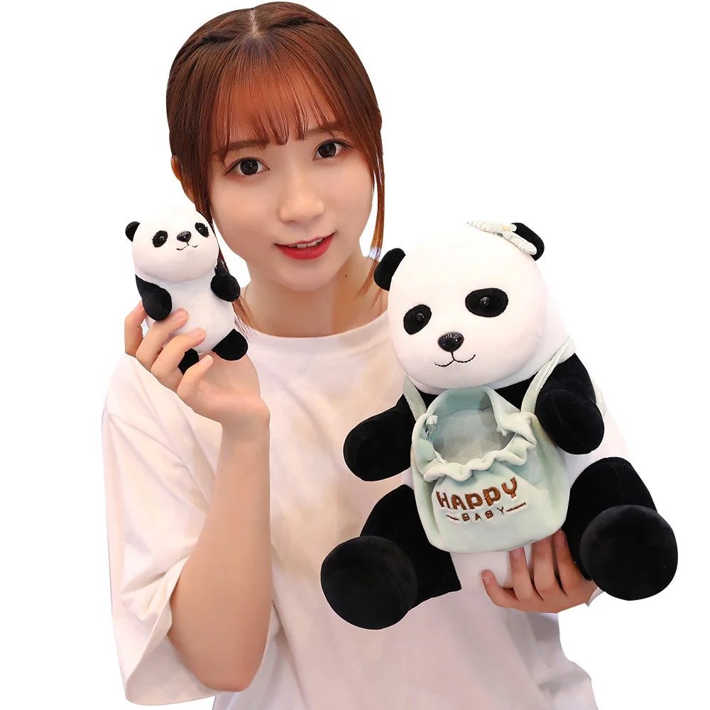 25CM Lovely China panda soft toy panda mother and panda baby For birthday Gift 