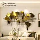 3d Wall Decor Handmade Home Decoration 3D Large Wall Hanging Decor Metal World Map