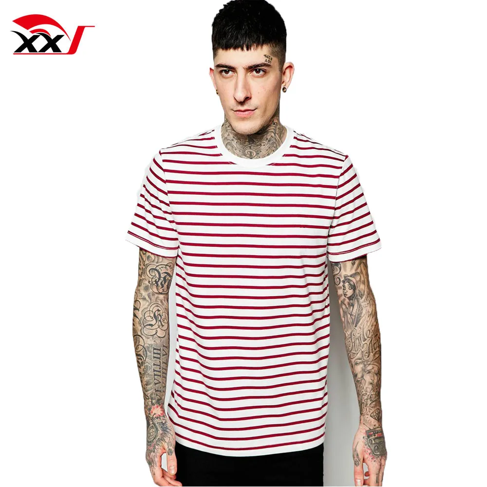mens red striped t shirt