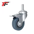 Wheel Cart Caster Industrial Wheels 125mm/5 Inch Industrial Wheel Gray Rubber/PVC Caster Wheel Cart Wheel