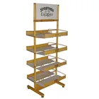 Excellent Display Excellent Quality Double Sided 4 Shelves Flooring Metal Canning Beverage Display Stand