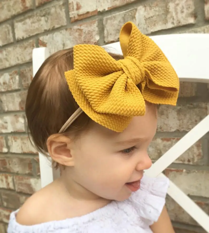 COUXILY Baby Headband Newborn Bows Headbands for Girls Knotted Nylon Head Bands Infant Toddler Hair Accessories