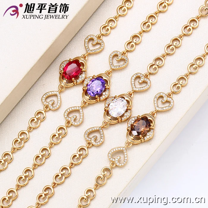75025 Guangzhou Xuping 18k gold bracelet women, gold plated fashion women charm bracelet