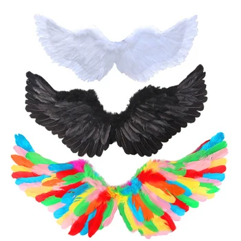 13 Color Angel Blue black White Large Baby Kids Adult Women angle wings big feathers cosplay Halloween costume