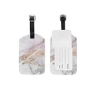 Suitcase Marble Personalized Suitcase Tag Set Luggage Id Holder With Privacy Cover