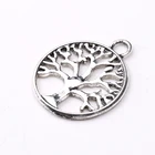 Metal Pendant Metal Pendant Charm Jewelry Gold Plating Life Tree Metal Round Necklace Pendant