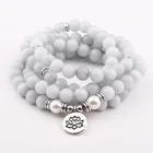 Gemstone Beads Beads Stone Beads Gemstone 108 Mala Necklace Yoga Healing Bracelet Stones Meditation 108 Mala Beads On Bracelet