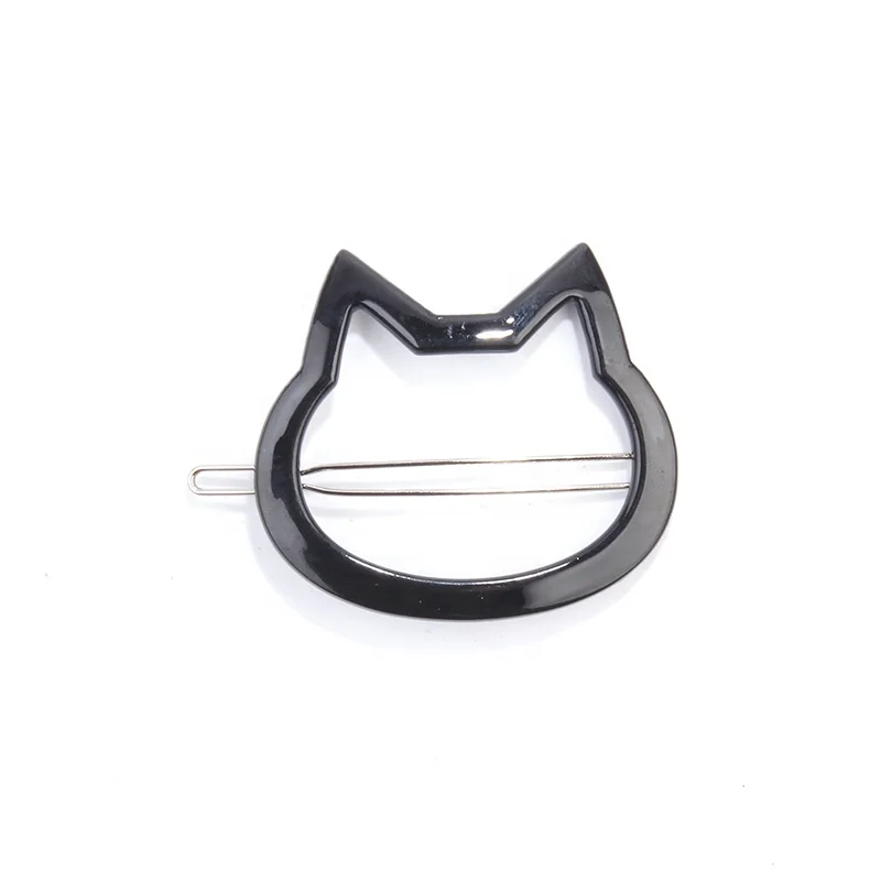 Best new model custom fashion buckle clip BB clips hairpins small cute cat shape hair pins for baby girls