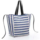 Women Bag Blue Women Fashion Women Tote Bag Chic Blue Strip Bag Made In China