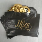 Bag Gold Shopping Custom Design Black Bag With Gold Logo Print LDPE/HDPE Soft Loop Handle Bag For Shopping