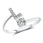 Ring Letter Letter Ring Enough 925 925 Sterling Silver A-Z Adjustable Initial Ring Letter Ring