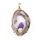 Agate Natural Fancy Druzy Agate Beads Amethyst With Drusy Necklaces