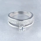 Ring Diamond Luxurious 925 Sterling Silver Lady Ring With Fashion Square Cz Diamond