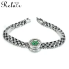 Jewelry Stone Sterling Silver Silveraaa Zircon Stone Silver 925 Bracelet Wholesale Turkish Jewelry Accessories Multi Black Stone Watch Shape Style 925 Sterling Silver Bracelet