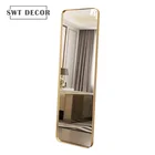 Metal Framed Mirror Mdf Wooden Back SWT Long Full Length Standing Metal Framed Body Dressing Large Floor Wall Mirror