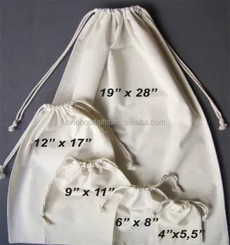 Wholesale 100% cotton eco friendly custom muslin cheap drawstring bags