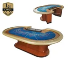 Table Chips Guangzhou Casino Furniture 10 Person Poker Table With Cup Holder And Chips Float