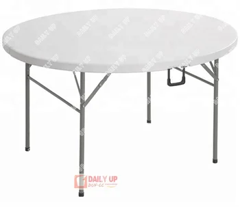 Banquet Folding Round Table For Sale Outdoor White Plastic 456ft Dining Round Table Designs Party Suitcase HDPE Wedding Table