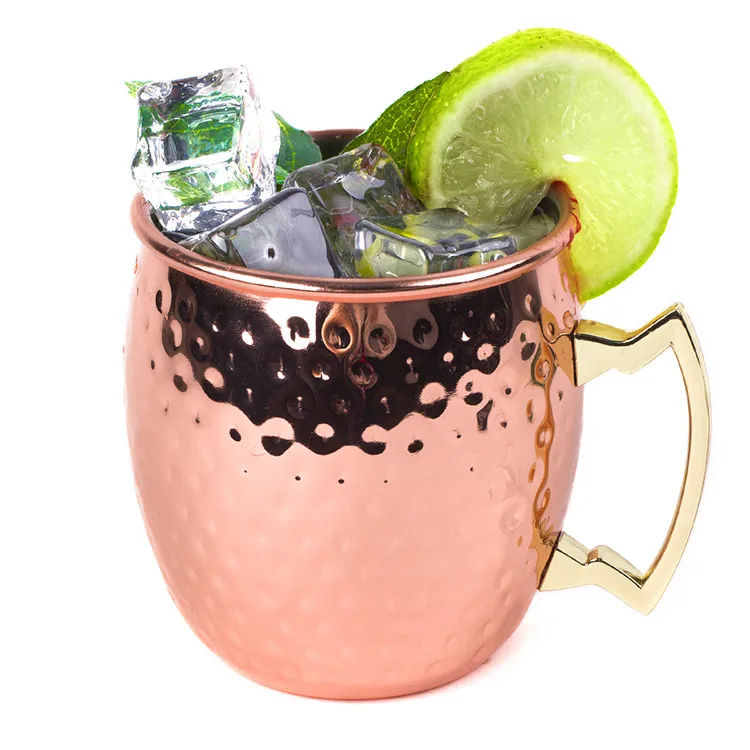 Wholesale 17oz Copper Beer Moscow Mule Stainless steel Mug Sublimation Set of 2 with Handgrip