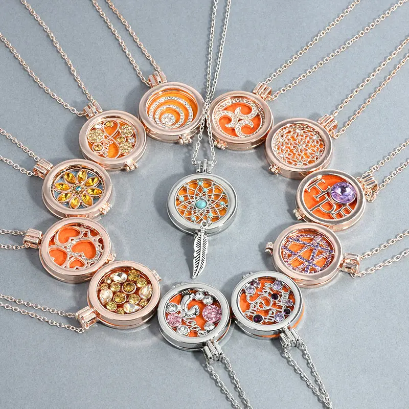 Oil Diffuser Locket Necklace Jewelry 