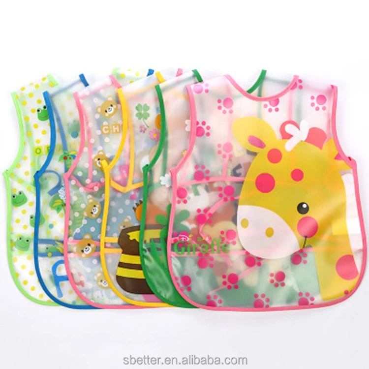 plastic baby bibs with pocket