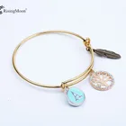 14k Bracelet Accessories 14K Gold Plating Life Tree Pendent Jewelry Adjustablebangle Bracelet Accessories