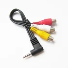 Audio Cable Audio Stereo 90 Degree 3.5MM Plug 1 Male To 3 RCA Female Audio Video Cable