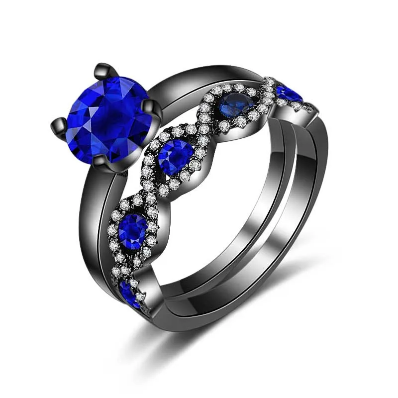 women blue diamond ring