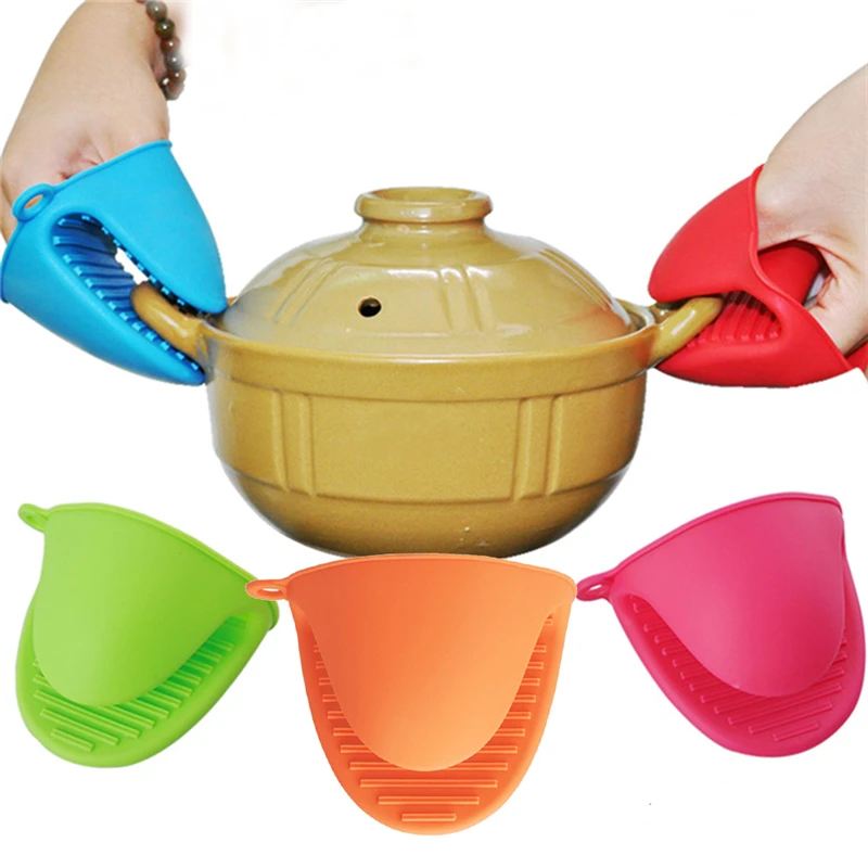 BBQ Heat Resistant Silicone Kitchen Oven Cooking Grilling Bake Mitt Gloves 
