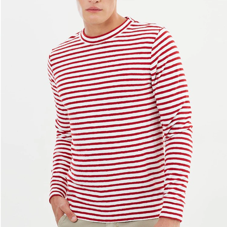 red striped long sleeve shirt mens