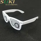 Hole Glasses White Unisex Vision Care Pin Hole Eyeglasses Pinhole Glasses Eye Exercise Eyesight Improve Plastic Glasses