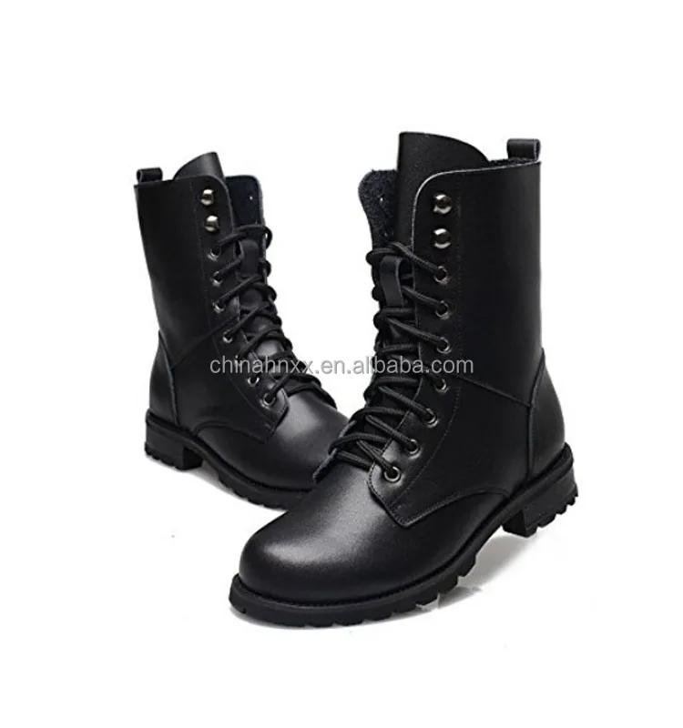 ladies black army boots