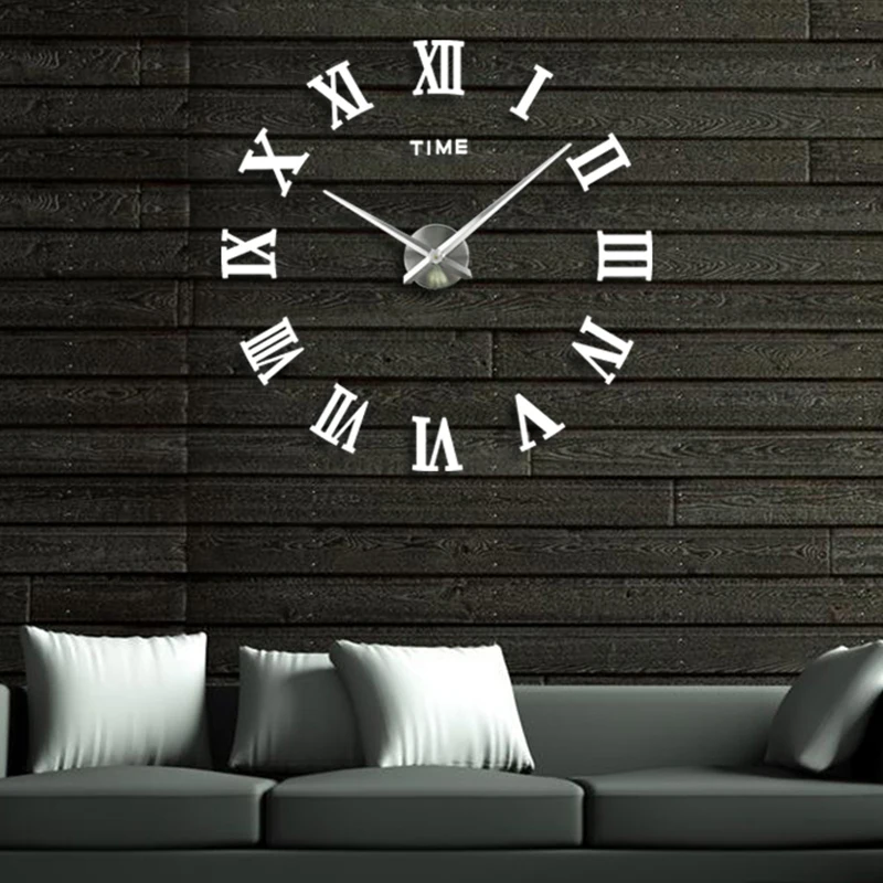 Wall Clocks Horloge 3D DIY Acrylic Mirror Stickers Home Decoration Living Room 