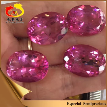 High quality oval shape facets cut pink topaz
