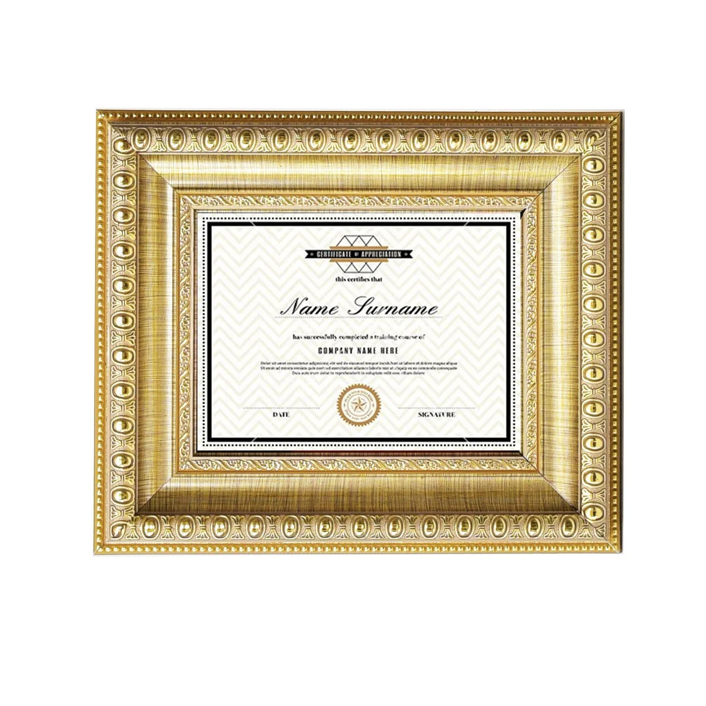A4 White Mat Board Picture Frame Photo Certificate Graduate Golden Gold A3 