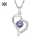 Heart Pendant Heart Drop Pendant Crystal Heart Handmade 925 Silver Jewelry Pendant For Women
