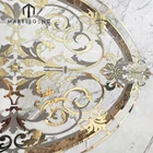Marble Marble Pattern Floor Design Custom Luxury Brass Inlay Marble Waterjet Medallion Floor Pattern Design