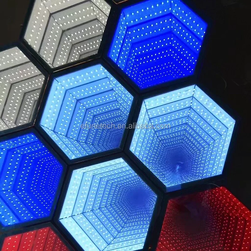 led hexagon mirror