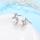 Honeye Pearl Silver Earring Honeye Best Seller Korean 925 Sterling Silver Cubic Zirconia Jewelry Female Pearl Stud Earring 2-Y3449-5500