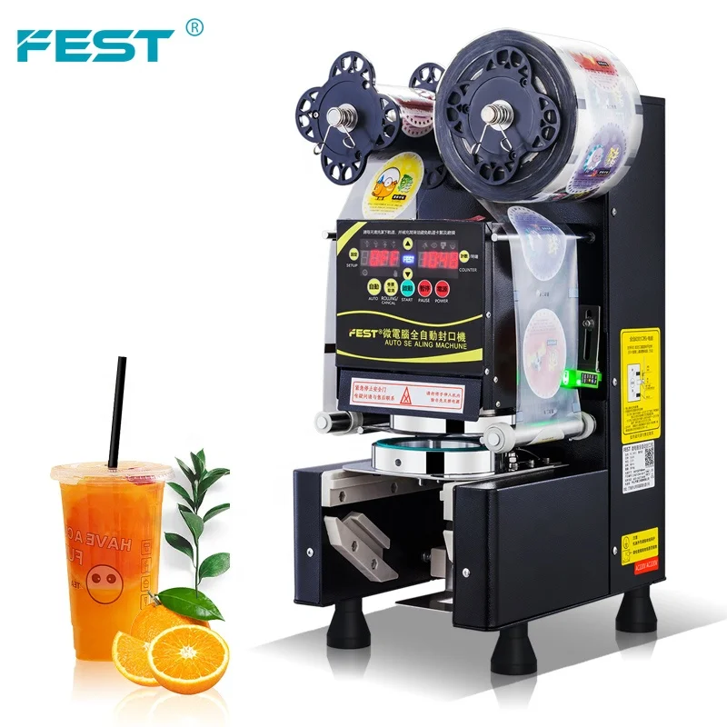 110V Bubble Tea Cup Sealing Machine Manual/Automatic Cup Sealer 400-600 Cups/hr 