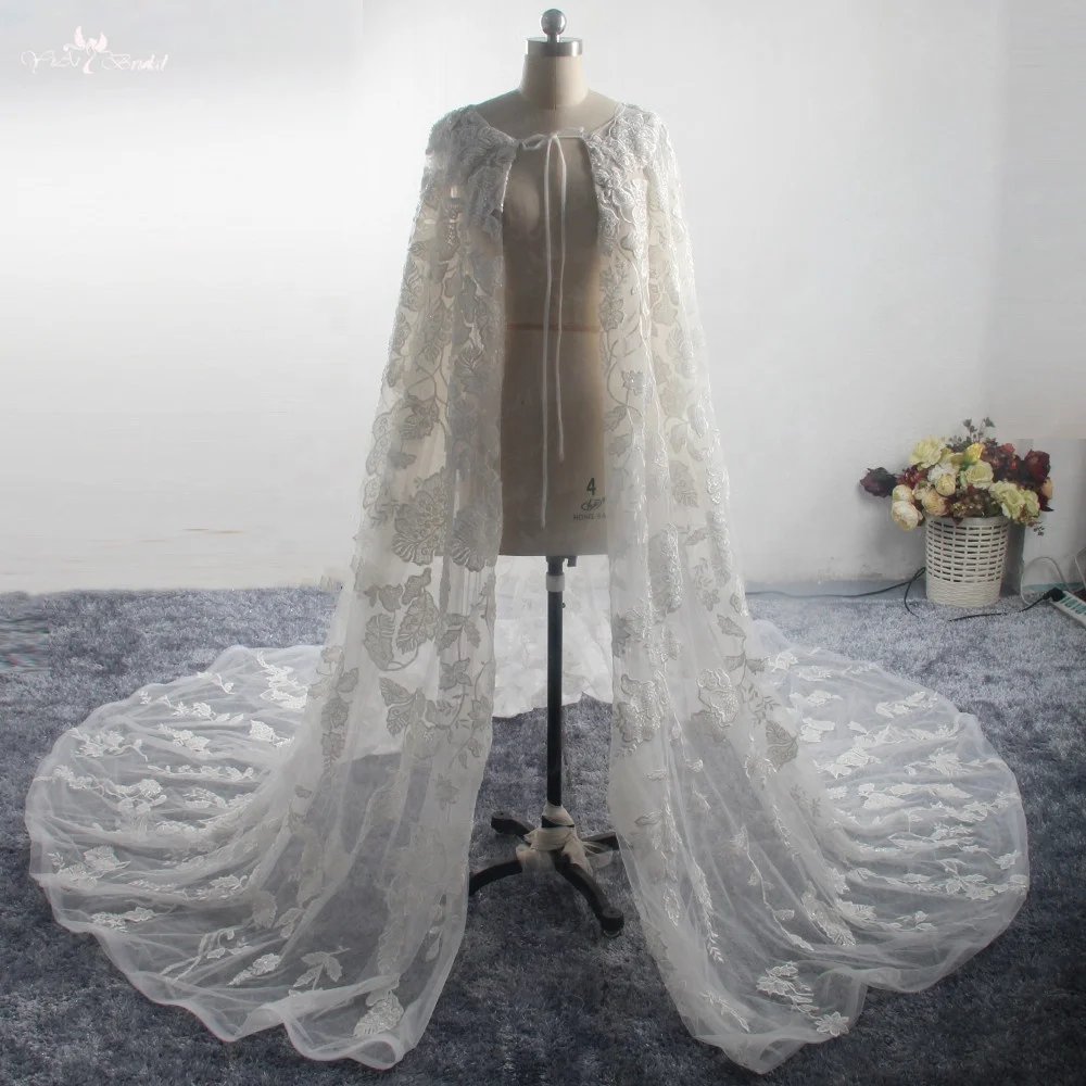 lace wedding jacket with train