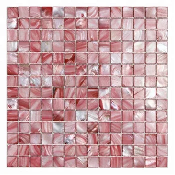 Natural Pearl Seashell Mosaics Pink Backsplash Tiles For Kitchen Bathroom