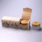 Package Bamboo Cosmetic Packaging Secend Package For 20g/20ml Bamboo Jar Small Wooden Sliding Lid Box/ Wood Jar