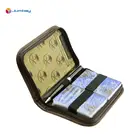 Poker Paper Poker Cards Manufacturer Custom Fold Genuine Play Playing Poker Card Leather PU Pouch Package Case Set Paper Plastic Playing Card Purse