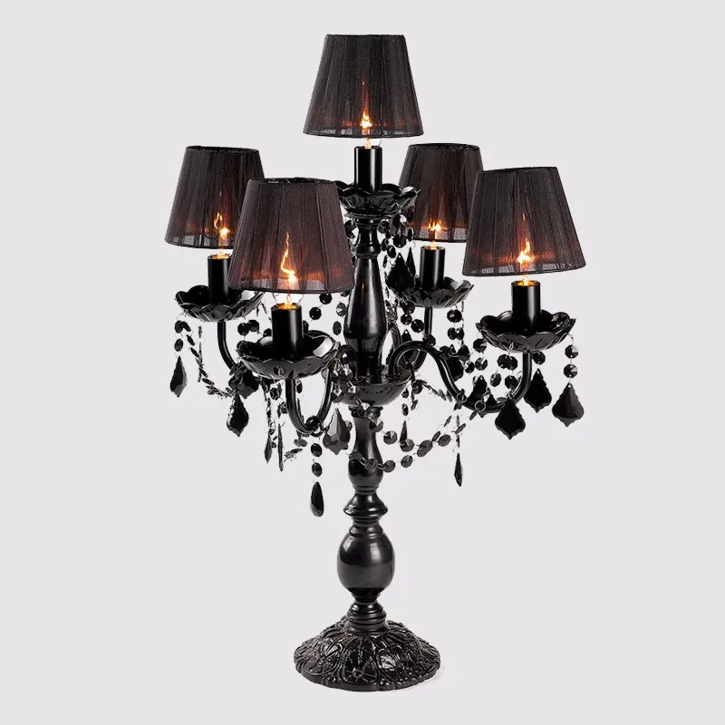 black chandelier bedside lamps